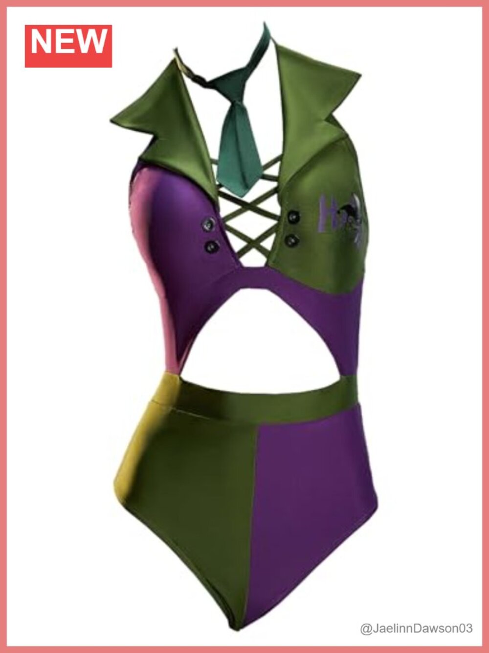 Gothic One Piece Swimsuit Cosplay Lace-Up Cutout Anime Bathing Suit